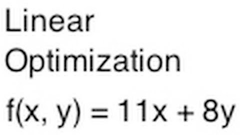 Linear Optimization/Programming Word Problem