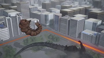 GODZILLA PS4 versus mode:Mothra Larva vs. Godzilla 90