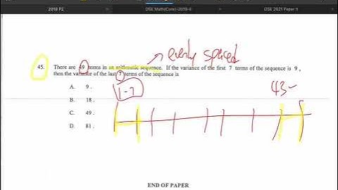 DSE Math CP 2018 P2 Q45 (Change in variance, Arithmetic sequence)