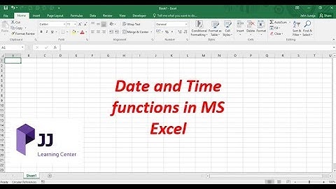 Date & Time Functions in MS Excel || Beginners Guide || JJ Learning Center