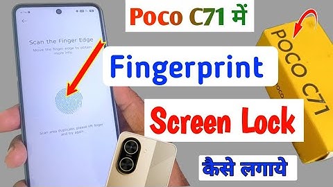 Poco C71 Me Fingerprint Screen Lock Kaise Lagaye | How to display fingerprint lock in poco c71