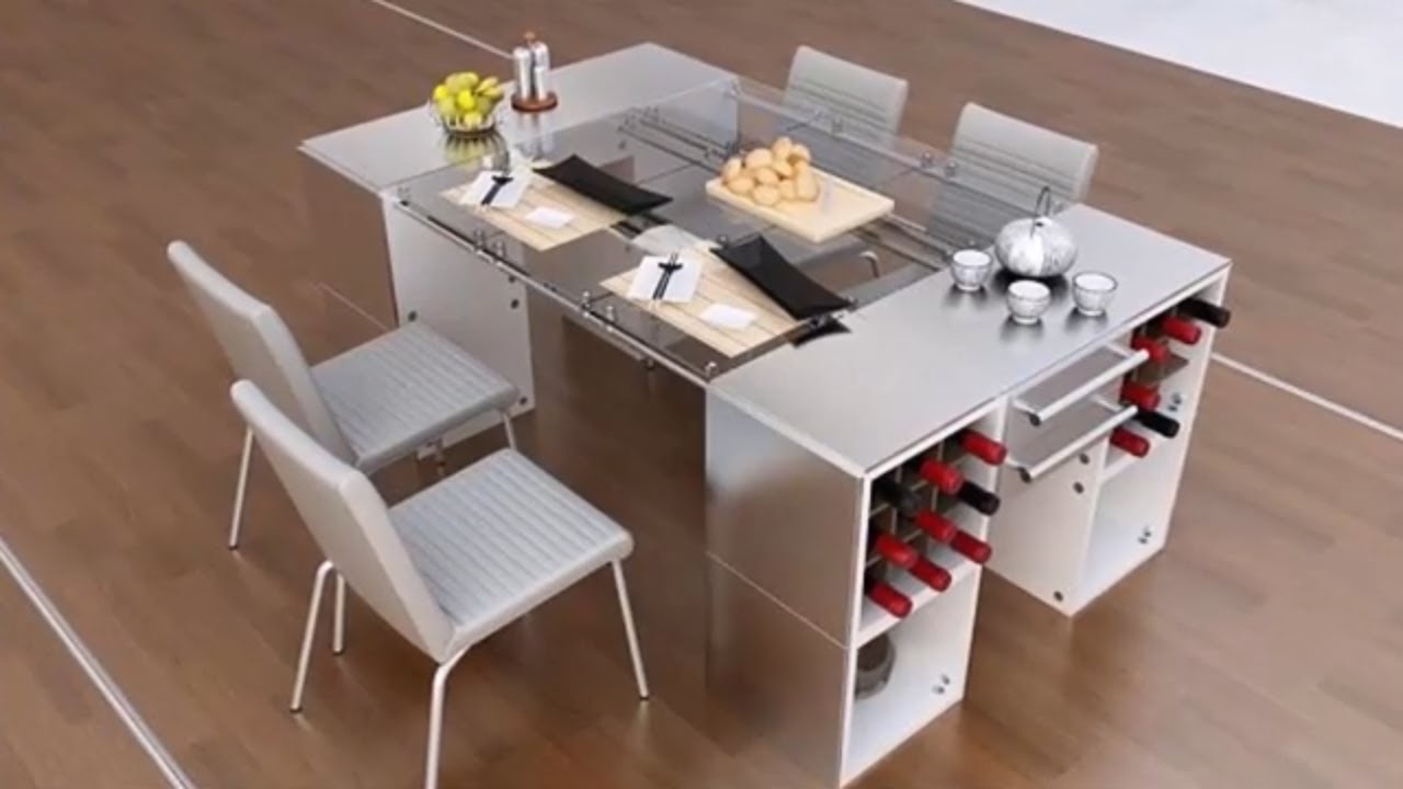 Практичный стол. Функциональный кухонный стол. Выдвижной стол. Стол трансформер для кухни. Кухонный стол трансформер для маленькой кухни.