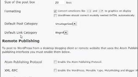 WordPress for Business - Configuring the Writing Settings on Your Site