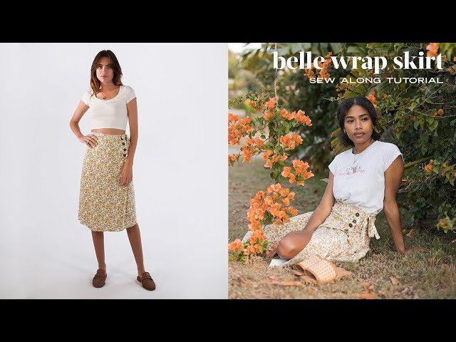 【THE MOZZ】Leel Wrap Button Skirt DIY / Wrap Skirt with Buttons - Sewing Tutorial with