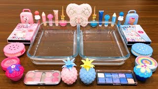 Special Series #17 PINK vs BLUE | Mixing Makeup and Clay into Clear Slime ! Satisfying Slime Video