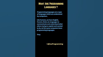 What are programming languages(2024)? Ace Programming Channel #aceprogramming #programminglanguages