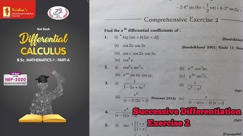 Successive Differentiation exercise 2 /Bsc Maths 1st semester| Differential Calculus| #successivedi.