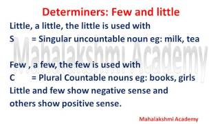 Determiners few and little @ Mahalakshmi Academy