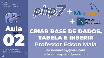 Curso de PHP 7 Aula 02 Extra Criar banco de dados, tabela e fazer insert no no MySQL com o Workbench