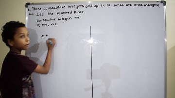 Three consecutive integers add up to 51 | CBSE | Class 8 | Mathematics