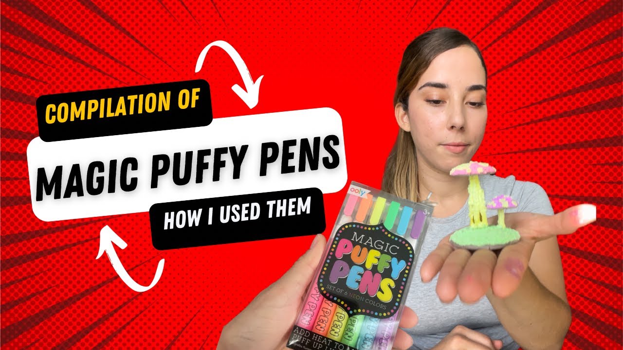 Magic Puffy Pens Set of 6 Neon Colors