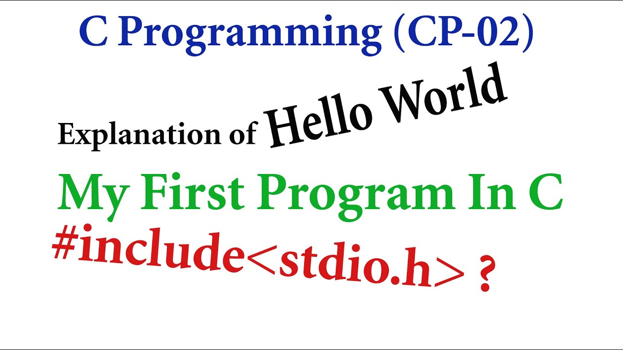 EXPLANATION OF FIRST PROGRAM IN C | Hello World Program | STDIO.H | By ...
