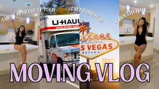 VEGAS MOVING VLOG: my first luxury apartment!, dealing with a 7 year break-up, and grocery haul