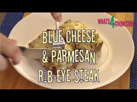 Blue Cheese and Parmesan Ribeye Steaks. Parmesan crusted ribeye steaks melted over with blue cheese!