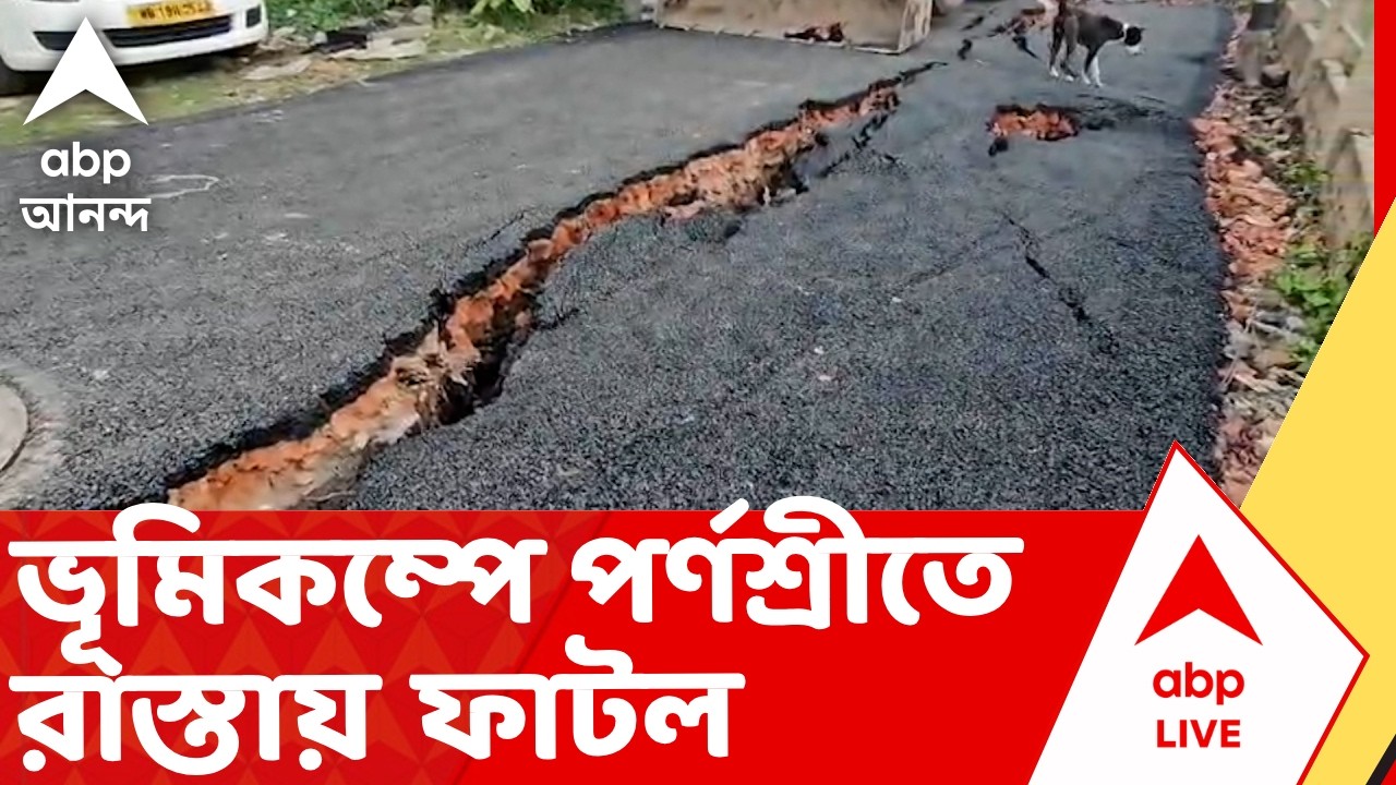 Kolkata Earthquake | কলকাতায় ভূমিকম্প, পর্ণশ্রীতে রাস্তায় ফাটল I ABP Ananda Live