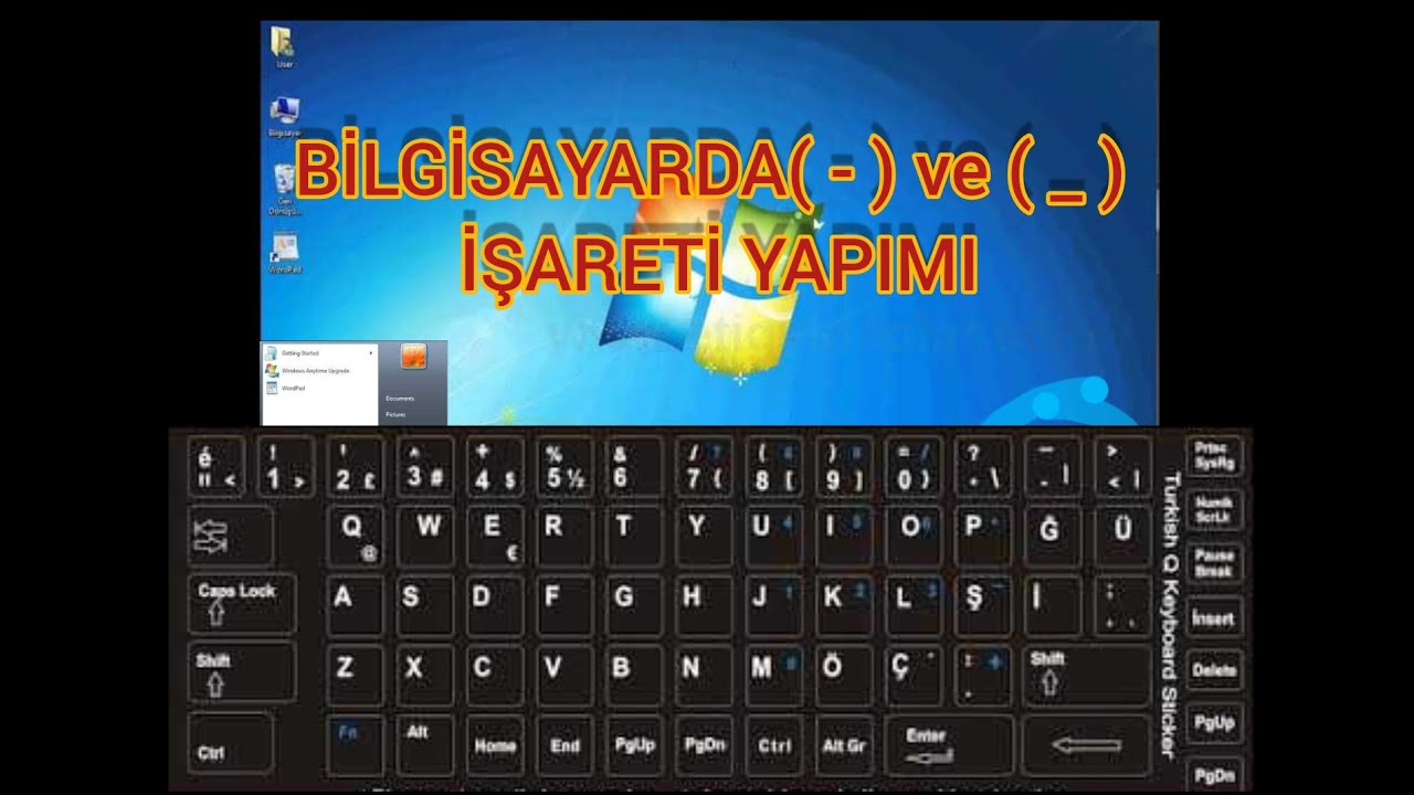 Bilgisayar Klavyede Alt Tire (_) ve Orta Çizgi (-) Nasıl Yapılır - YouTube