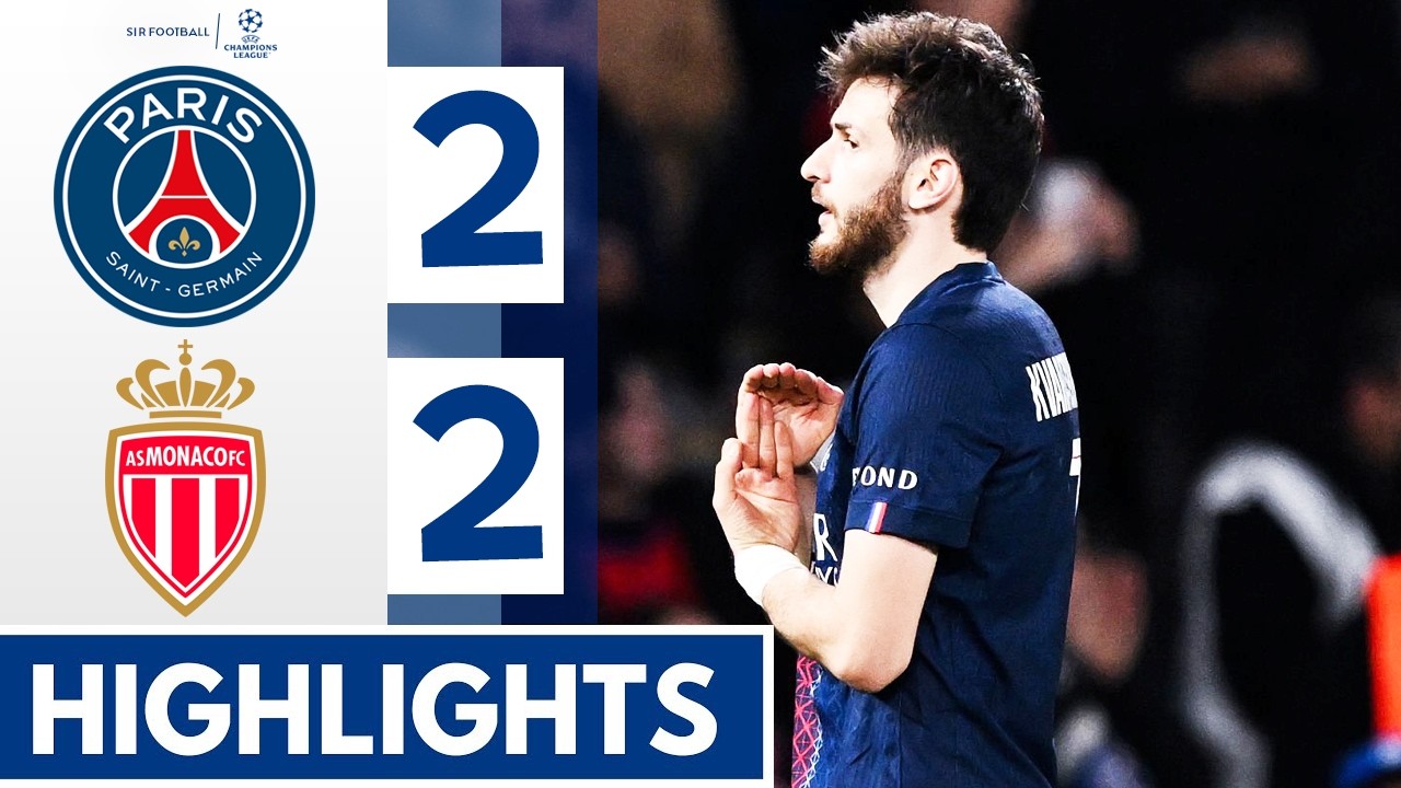 PSG vs Monaco 2-2 - Highlights & Goals - Champions League 2026