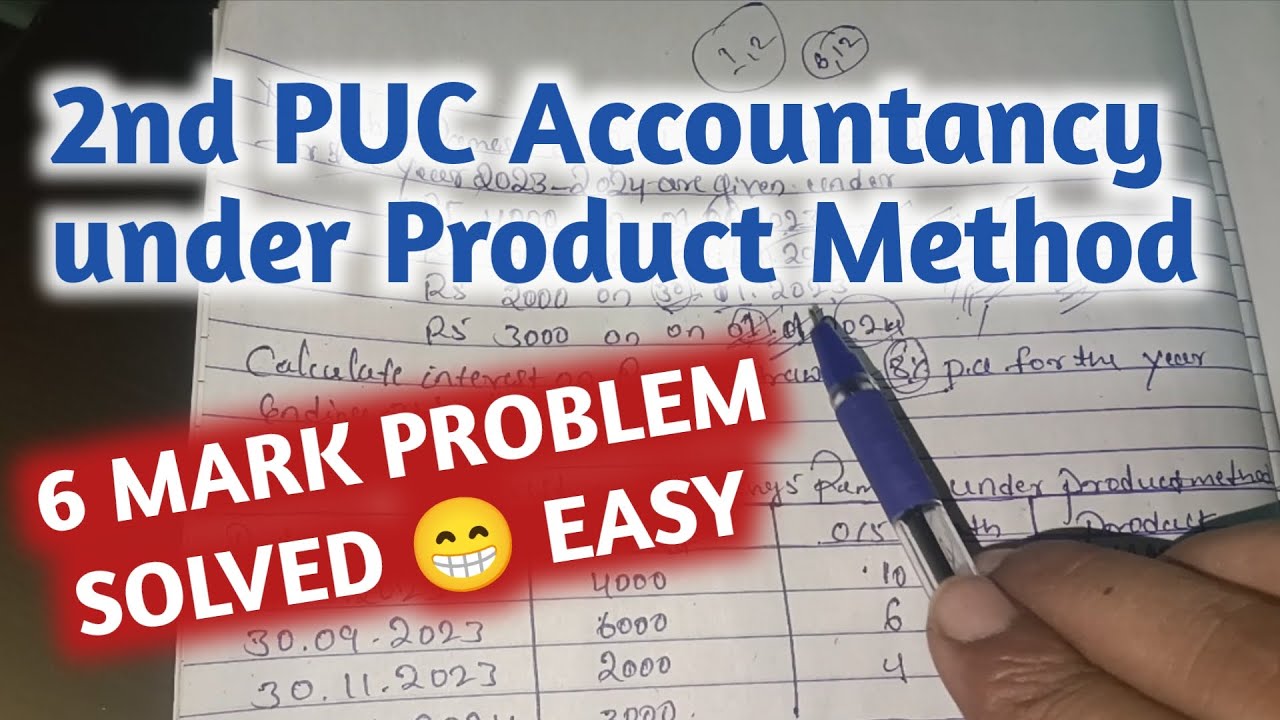 2nd PUC ACCOUNTANCY 6 MARK PROBLEM SOLVED UNDER PRODUCT METHOD - YouTube