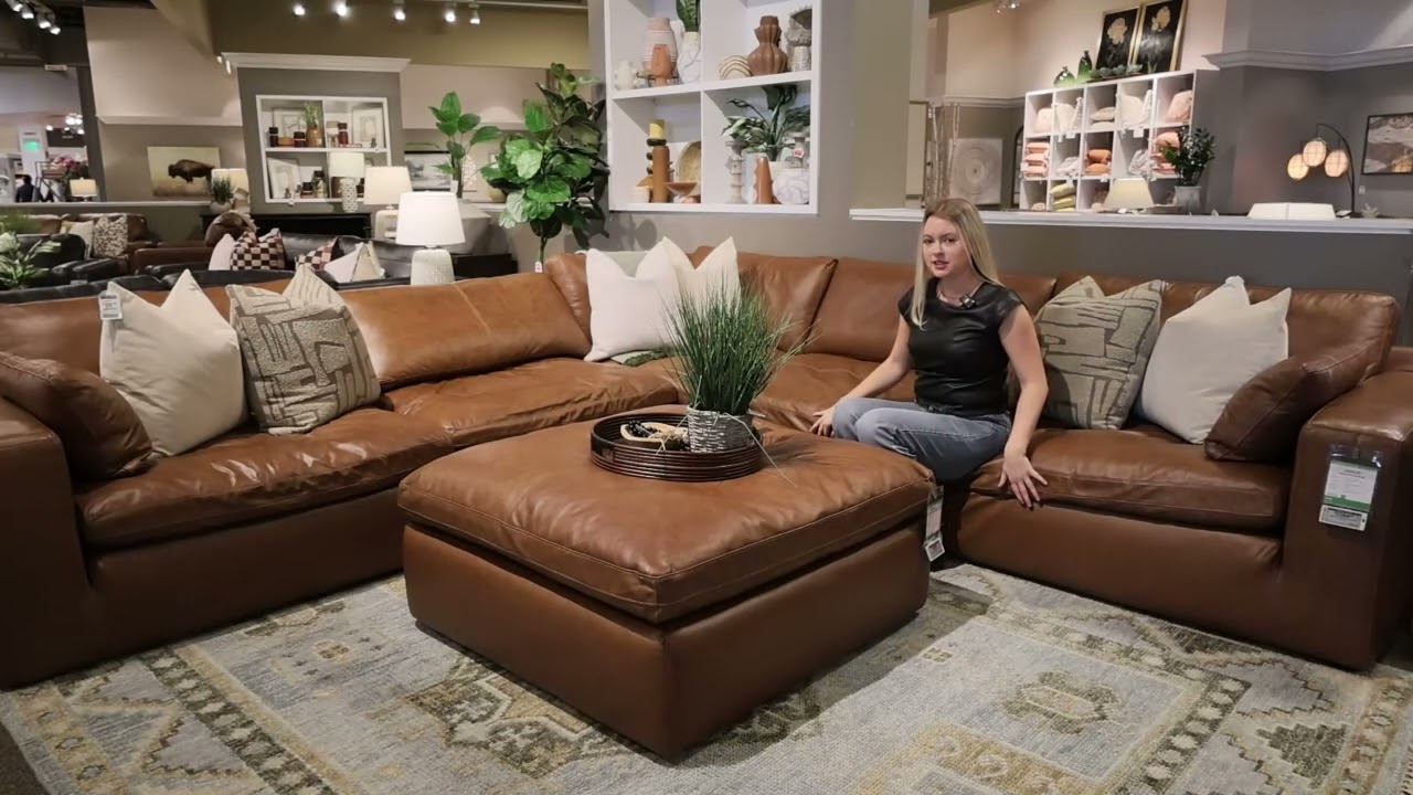 Ashley Emilia 5-Piece L-Shaped Sectional in Caramel