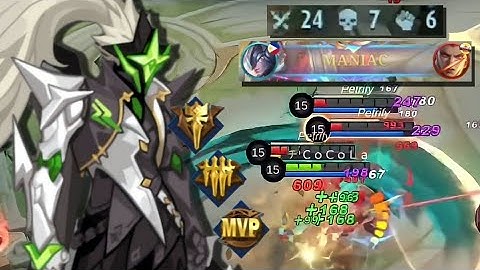 24 KILLS + MANIAC!! ALPHA ONE SHOT DELETE BUILD!! REASON WHY ALPHA IS GETTING BANNED!! MLBB