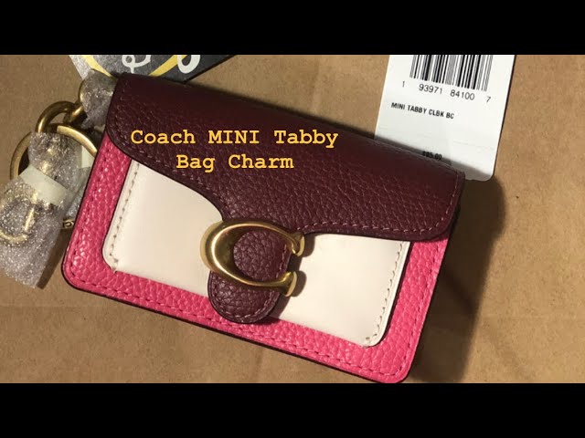 Coach Accessory mini Tabby colorblock Bag charm wine chalk