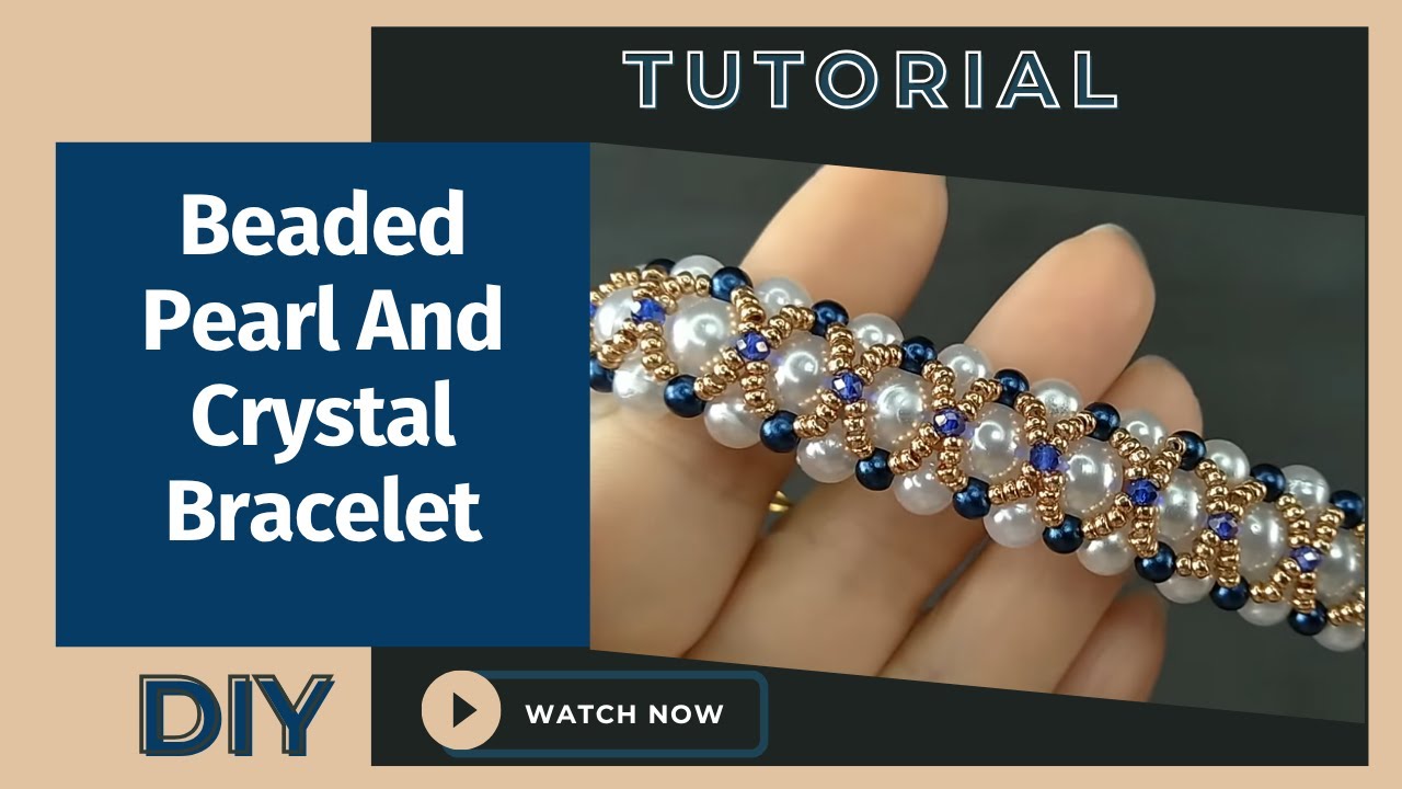 Beaded Pearl And Crystal Bracelet #Tutorial #BraceletDesign - YouTube