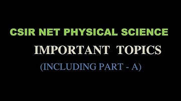 CSIR NET Physical Science| Important Topics |November 2020||✓