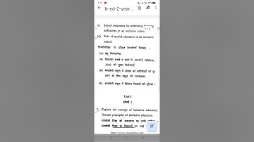 #crsu #b-ed-2-year-creating-an-inclusive-school || 2022 qus. paper