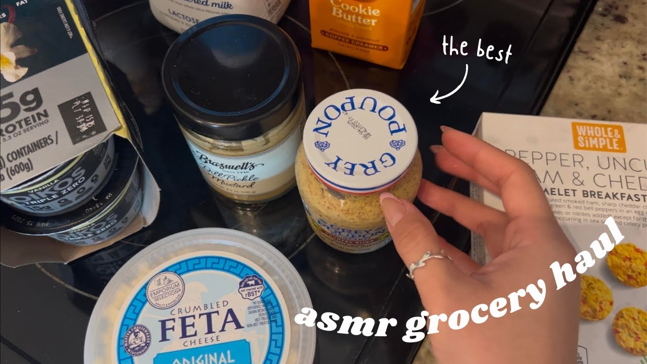 asmr grocery haul!!! ~ tapping, scratching, tracing, whispering (highly requested)
