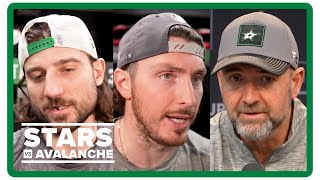 Matt Duchene, Christopher Tanev, Pete DeBoer | Stars vs. Avalanche Game 1 pregame interviews