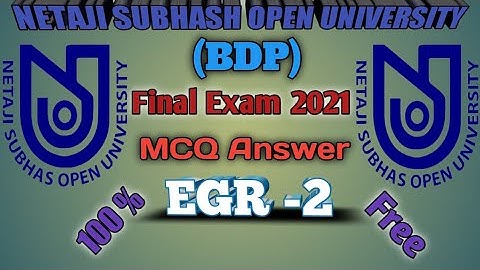 NSOU BDP Final Exam Answer 2021 EGR-2 Final Exam Answer