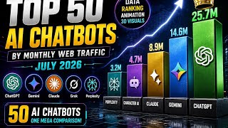 Top 50 AI Chatbots by Monthly Web Traffic — July 2026 