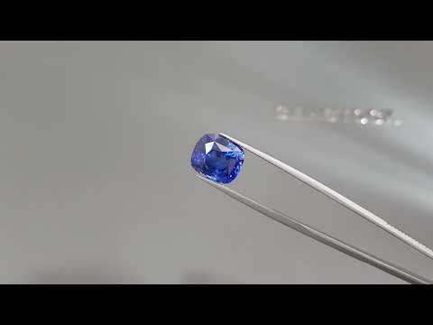 Unique blue sapphire of rare Peacock or Electric Blue color in cushion cut 9.28 ct, Sri Lanka Video  № 2