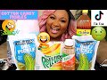 TRYING TIK TOK VIRAL FOOD , COTTON CANDY PICKLES + PICKLES ,  FRUIT ROLL UP , TAJIN , CHAMOY 먹방쇼