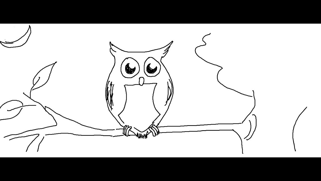 Easy Kids Drawing Lessons : How to Draw a Cartoon Owl - YouTube