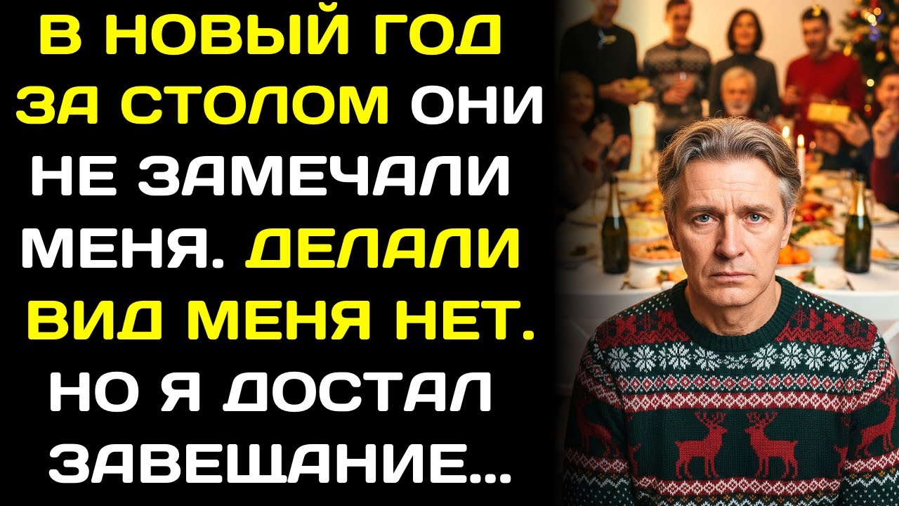 За новогодним столом, родня игнорировала меня, Но когда вскрыли завещание, всё досталось мне!
