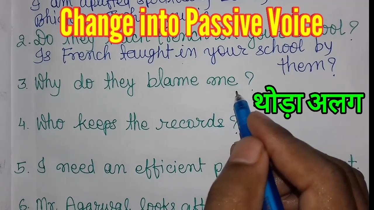 who is not doing homework today change into passive voice