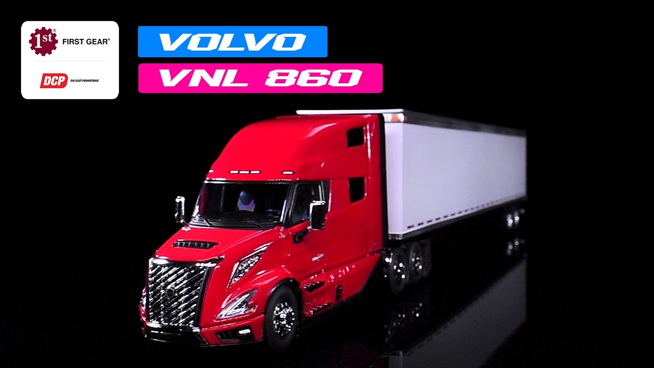 Volvo VNL 860 High-Roof Sleeper and 53' Trailer with Skirts Red