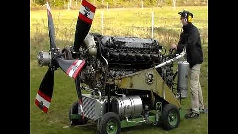 Rolls-Royce Griffon Mk58 first start up with contra rotating propellers