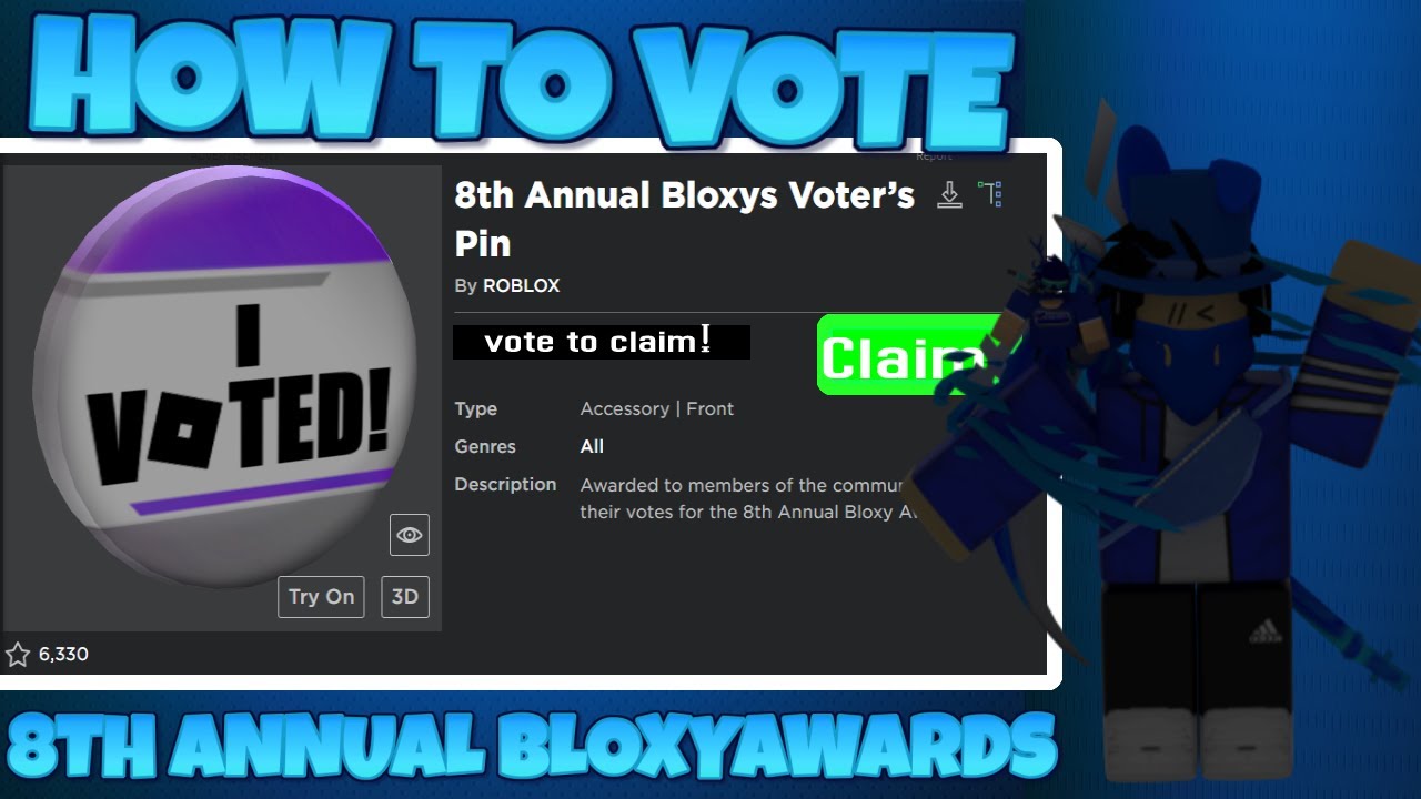 How To Vote For The 8th Annual Bloxy Awards Roblox Bloxy Awards Youtube - roblox 8th annual bloxy awards vote