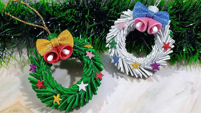 Mini Wreath Making With Eva Glitter Foam, Christmas Tree Decor Ornaments