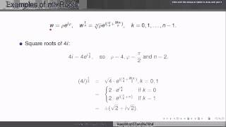 Week1Lecture4: Roots of complex numbers