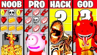 Minecraft Battle: SIREN HEAD PIGGY ROBLOX CRAFTING CHALLENGE NOOB vs PRO vs HACKER vs GOD Animation