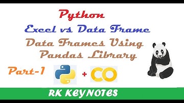 #07 (Data Frames Part 1) Python Data Frames Using Pandas Library | Excel vs Data Frames | RK