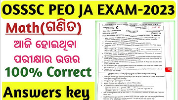 OSSSC peo math questions 100% correct answer key 2023/Osssc peo math exam 100% correct answer key