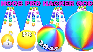NOOB VS PRO VS HACKER VS GOD  of Merge Race 2048 |@playgame24dia