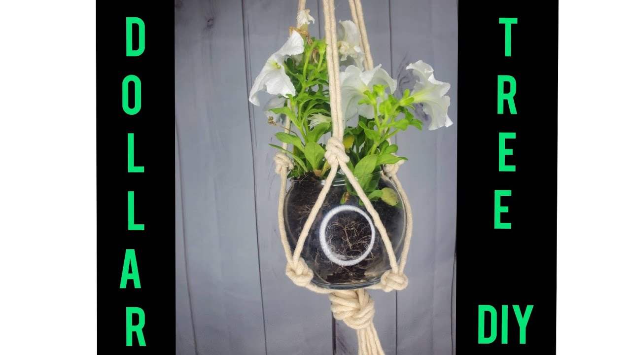 DOLLAR TREE DIY Hanging Macrame Flower Pot l Under 20 YouTube