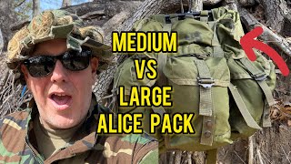 Military Surplus Greatness Medium Alice Pack Vs. Large Alice Pack