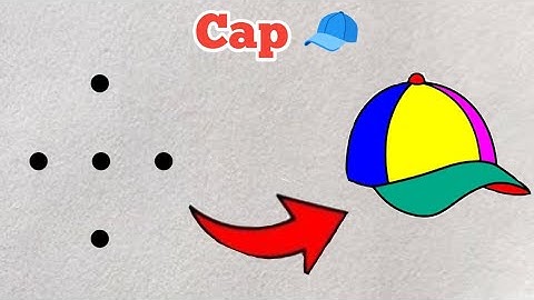 🧢How to draw Cap from 5 dots | Easy cap drawing for beginners | Dots drawing 