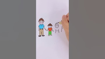 Vẽ gia đình đơn giản bằng chữ cái🥰 # #xuhuong #behocve #viral #drawing #fyb #youtube #shots